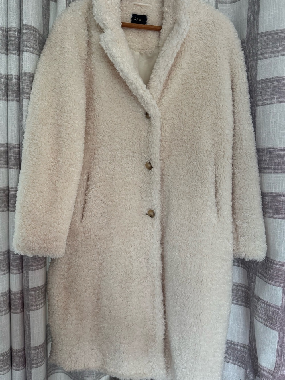 The Sak Cream Teddy Faux-Shearling Coat